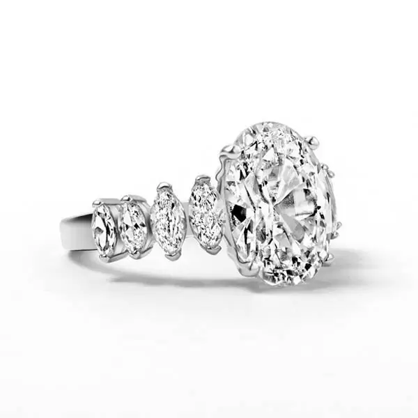 Handmade 4 CT Oval Cut 925 Sterling Silver Ring