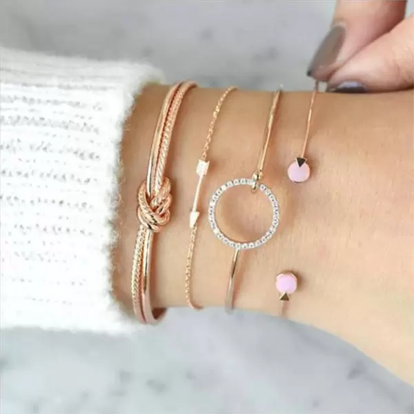 Four-piece Alloy Fashion Bracelet Set
