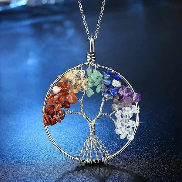 Rainbow Tree 925 sterling silver Necklace