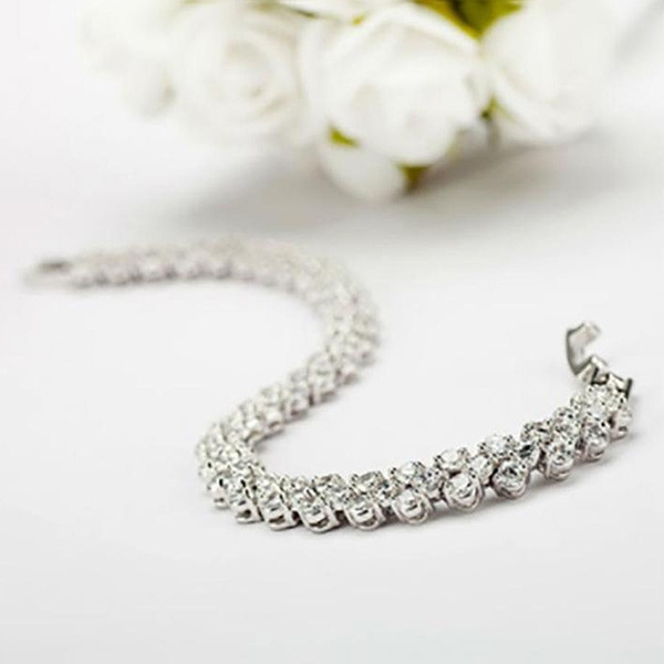 Round Cut White Sapphire Bracelet