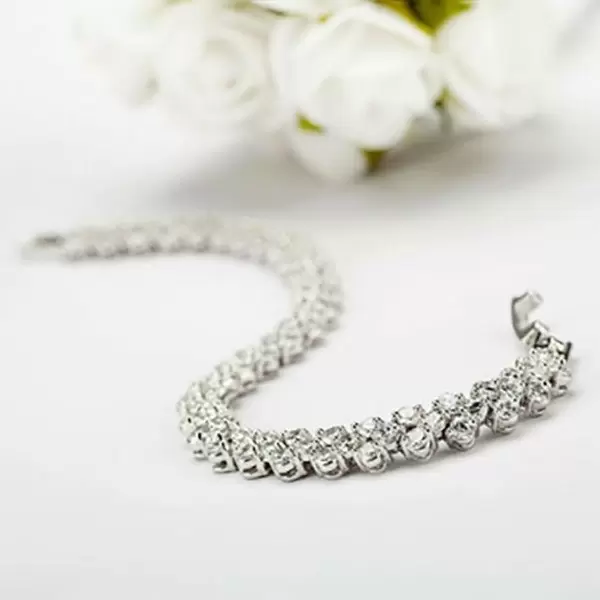 Round Cut White Sapphire Bracelet