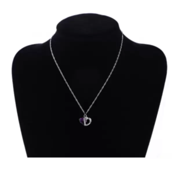 Heart Cut Purple Sapphire Pendant Necklace