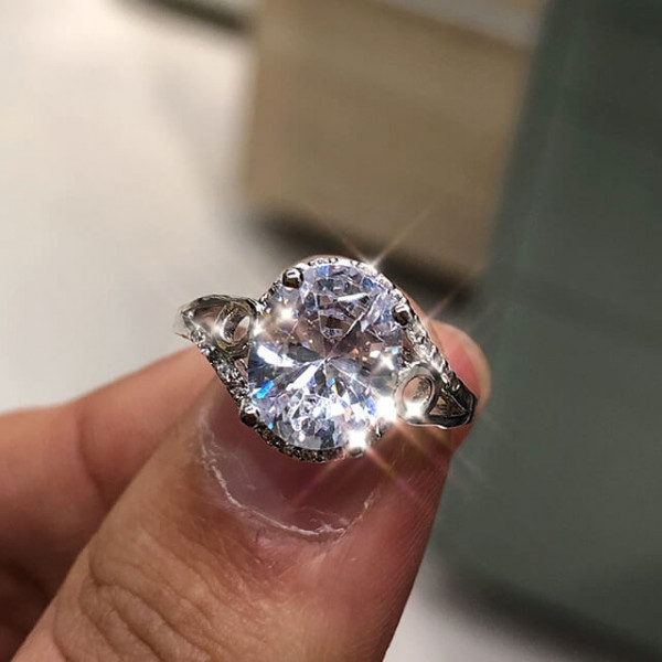 Handmade 3 ct Oval Cut Sapphire Engagement Ring