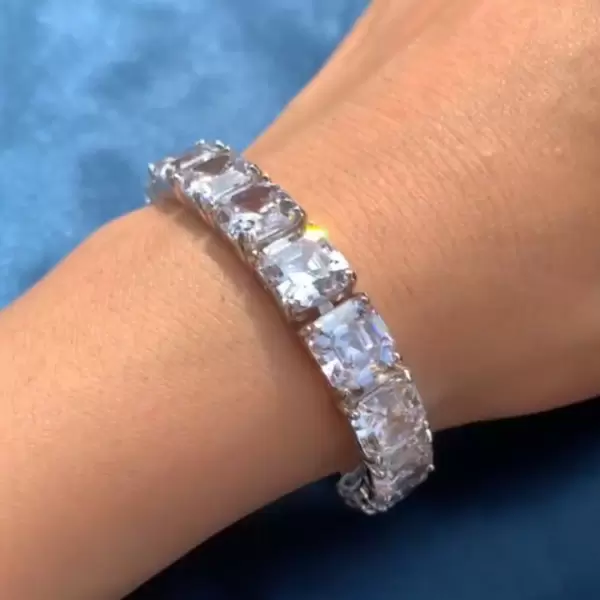 Asscher cut sales tennis bracelet