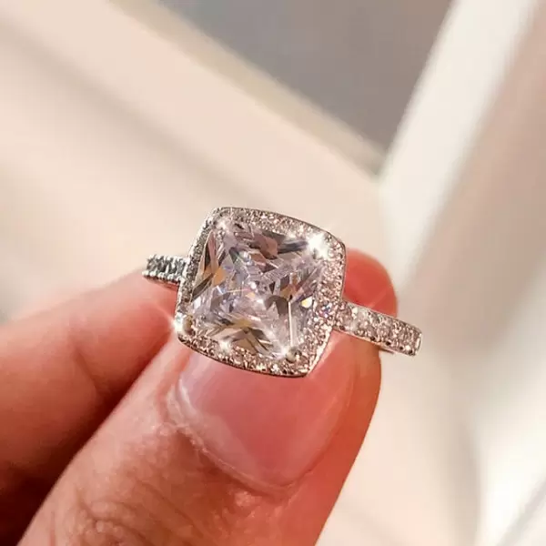 Handmade Halo 1.2 ct Cushion Cut Sterling Silver Ring