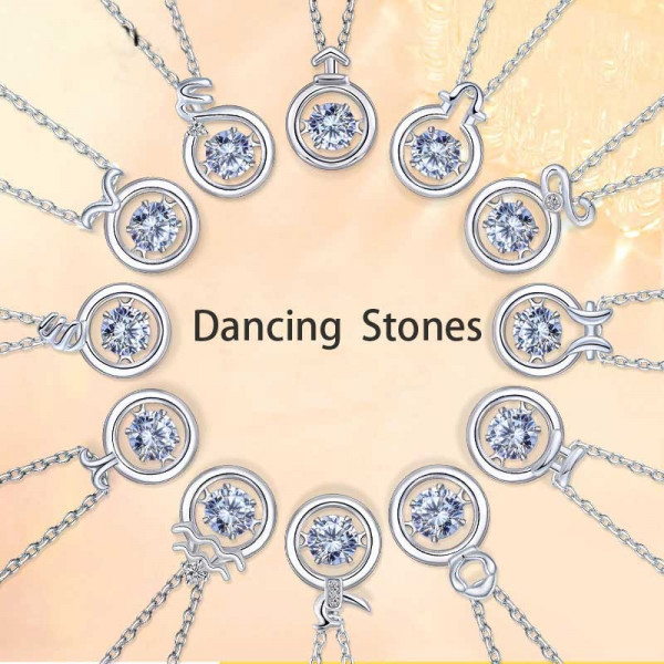 Handmade Constellation Design Dancing Stone Pendent Necklace