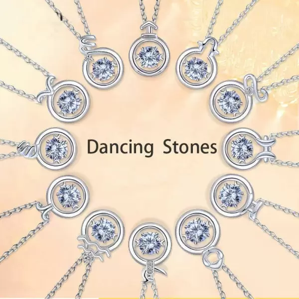 Handmade Constellation Design Dancing Stone Pendent Necklace