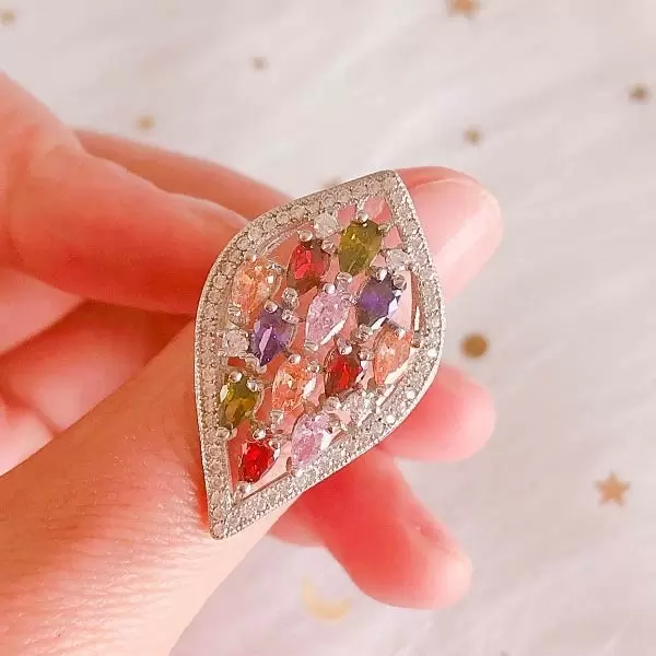 Handmade Seaside Sterling Silver Mix Gemstone Ring 5.71 TCW