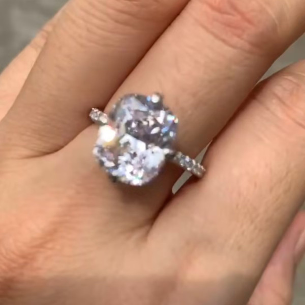 3.5ct Cushion Cut White Sapphire Engagement Ring