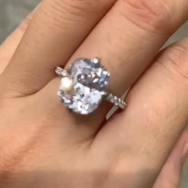 3.5ct Cushion Cut White Sapphire Engagement Ring