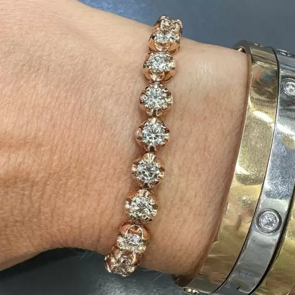 12ctw Round Cut White Sapphire Scalloped Butterfly Bracelet