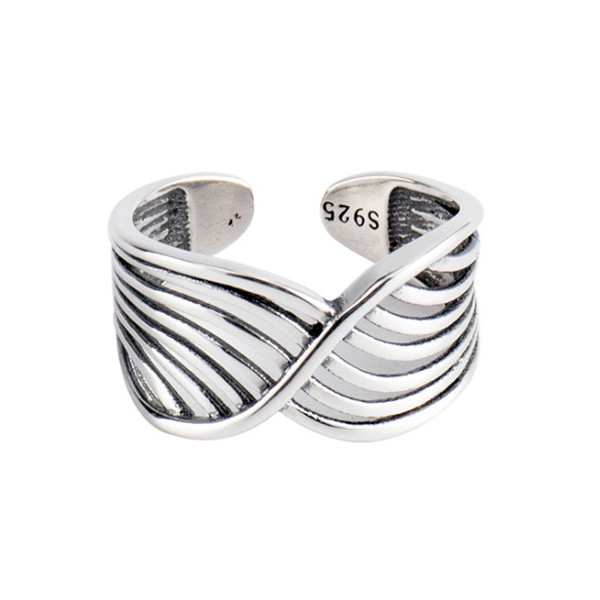 925 Sterling Silver Handmade Nest  Adjustable Ring