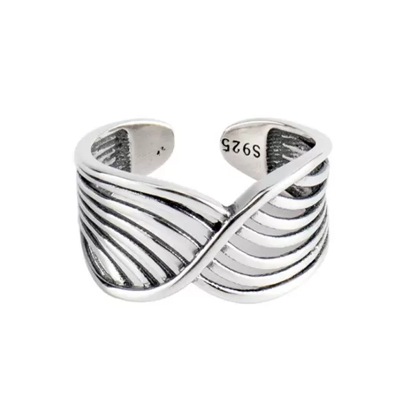 925 Sterling Silver Handmade Nest  Adjustable Ring