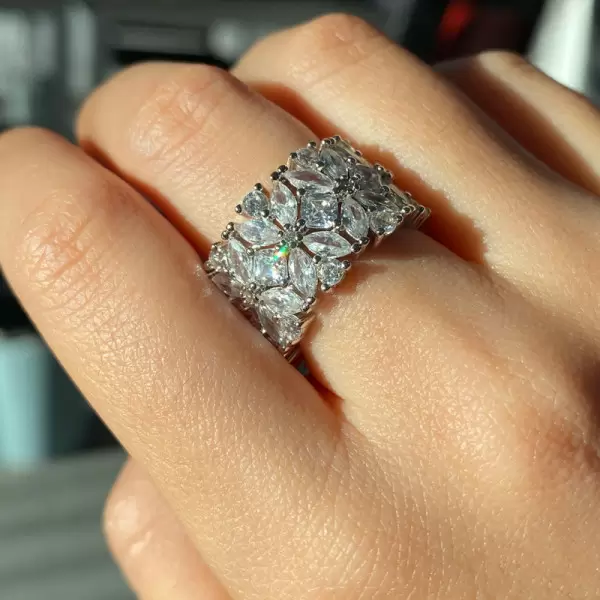 Sterling silver white sapphire wedding band shop
