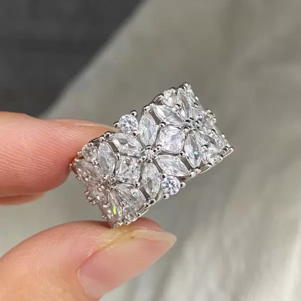 5.35ctw Marquise&Round Cut White Sapphire Eternity Band