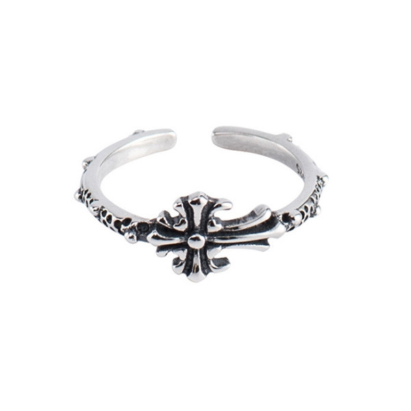 925 Sterling Silver Handmade Retro Cross Ring