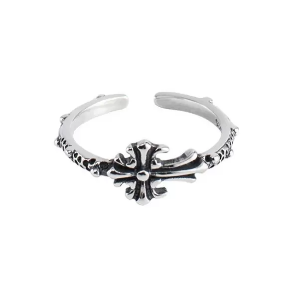 925 Sterling Silver Handmade Retro Cross Ring