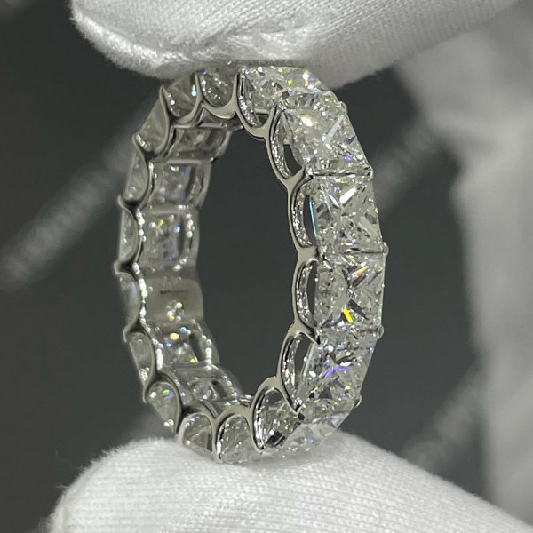 4.55ct Princess Cut White Sapphire Eternity Band