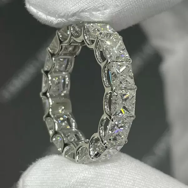 4.55ct Princess Cut White Sapphire Eternity Band