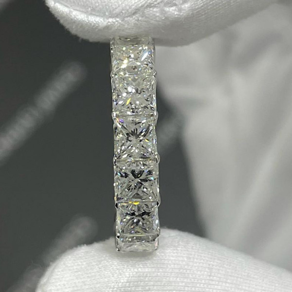 4.55ct Princess Cut White Sapphire Eternity Band