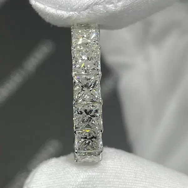 4.55ct Princess Cut White Sapphire Eternity Band