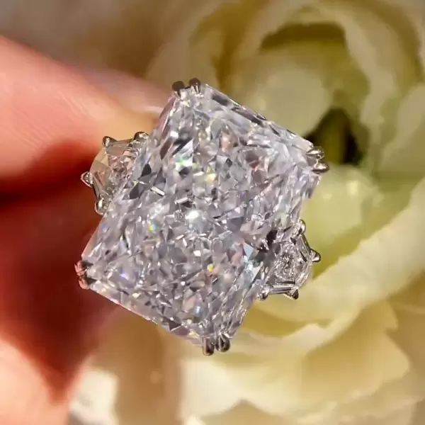 8.4ct Double Prong Radiant Cut Three-stone Engagement Ring