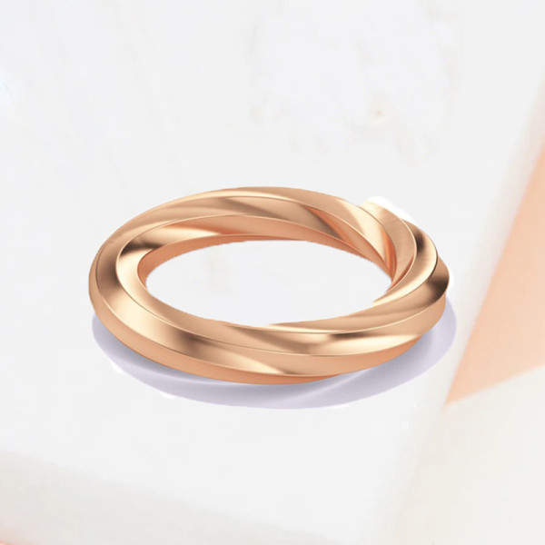 Classic High Polish Twist Wedding Band