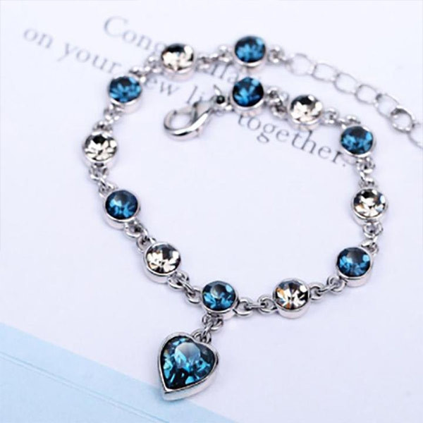 Round Cut Heart of Ocean Bracelet