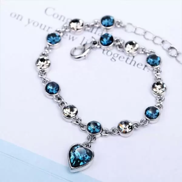 Round Cut Heart of Ocean Bracelet