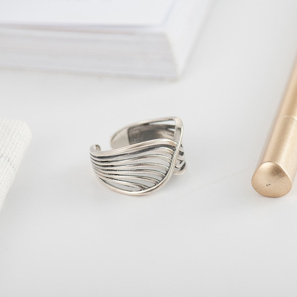 925 Sterling Silver Handmade Nest  Adjustable Ring