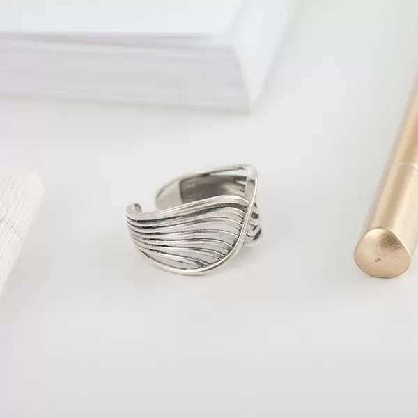 925 Sterling Silver Handmade Nest  Adjustable Ring