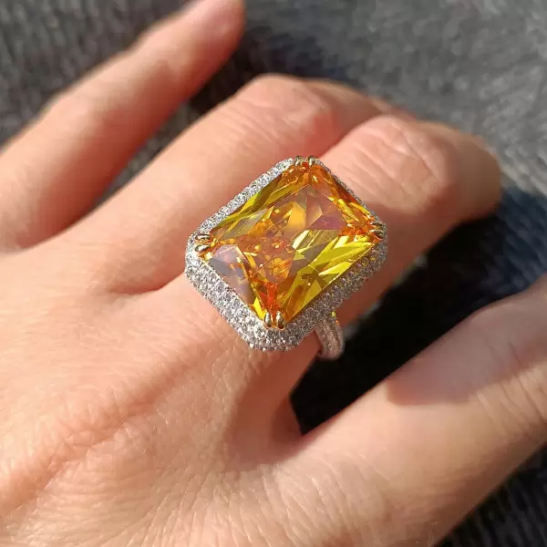 Radiant cut hot sale yellow sapphire