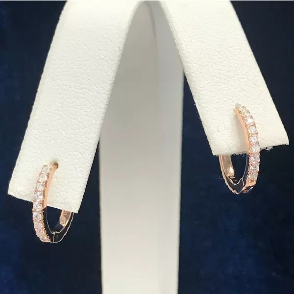 0.35ctw Hoop Circle Earrings in Rose Gold