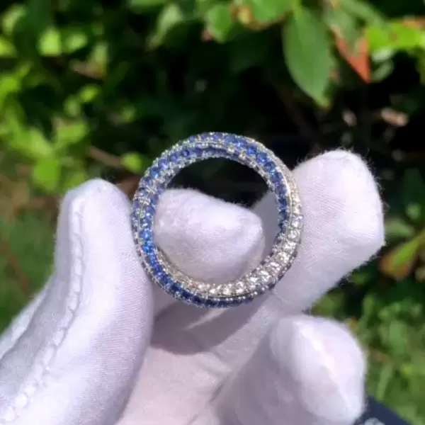Tanzanite Blue Sapphire Twist Wedding Band