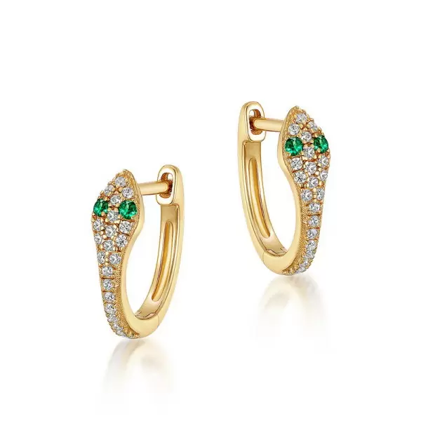 Halloween Gift Serpent Hoop Earrings in Sterling Silver