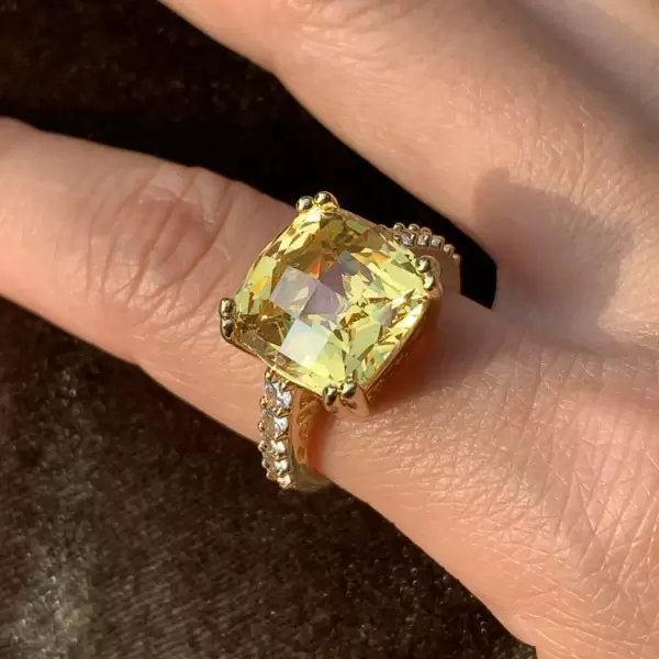 Cushion cut yellow sale sapphire