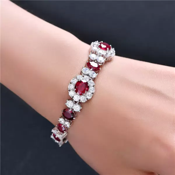 39ctw White Sapphire and Ruby Vintage Bracelet
