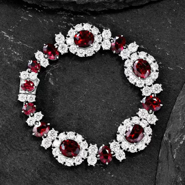 39ctw White Sapphire and Ruby Vintage Bracelet