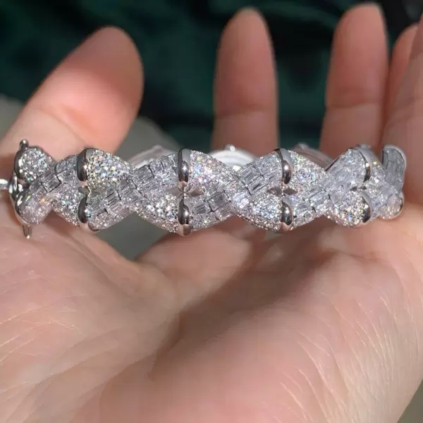 12ctw Baguette and Round Cut Infinity Bangle