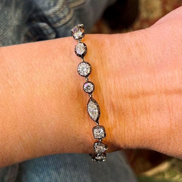 20ctw Multi Cut White Sapphire Bracelet