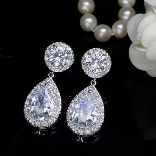 Handmade 5.8 Ct Teardrop 925 Silver Earrings