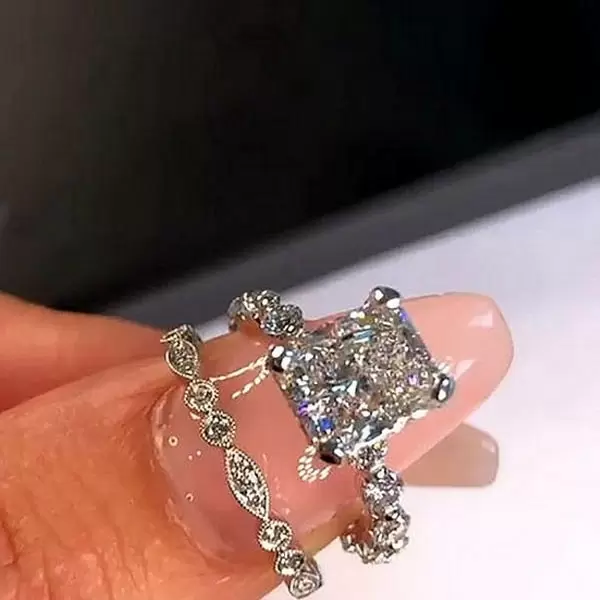 Radiant cut white sapphire on sale