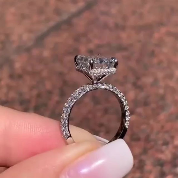 3.5ct Radiant Cut White Sapphire Engagement Ring