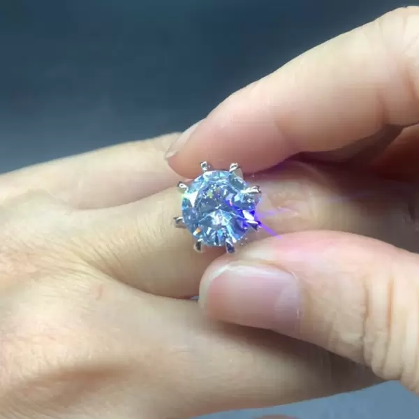 6.8ct Round Cut White Sapphire Engagement Ring