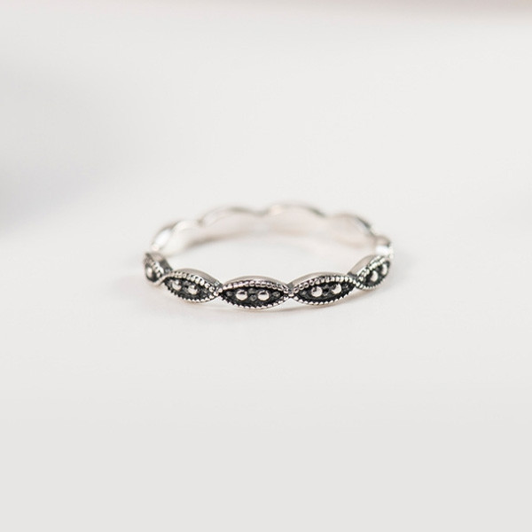 925 Sterling Silver Handmade Vintage Bead Stackable Ring