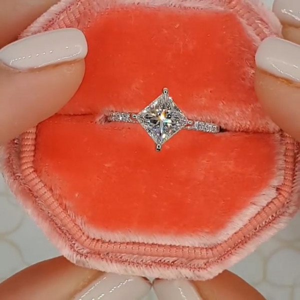 1.5ct Princess Cut White Sapphire Engagement Ring