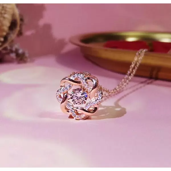 Handmade Eight-Pointed Star Dancing Stone Pendent Neckalce
