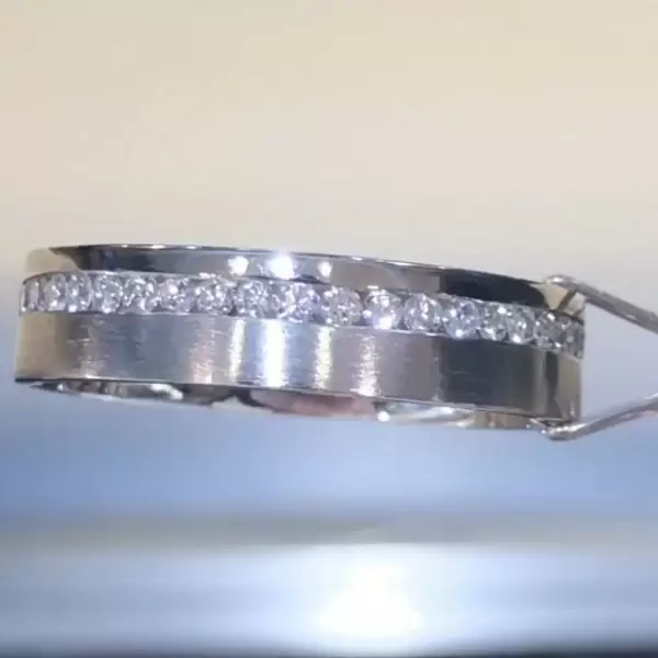 Pave Setting Round Cut Eternity Band for Men