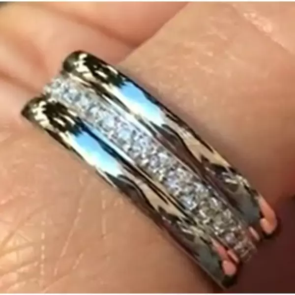 Pave Setting Round Cut Eternity Band for Men