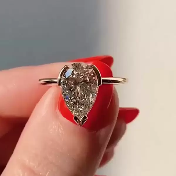 Bezel Setting Sterling Silver Engagement Ring